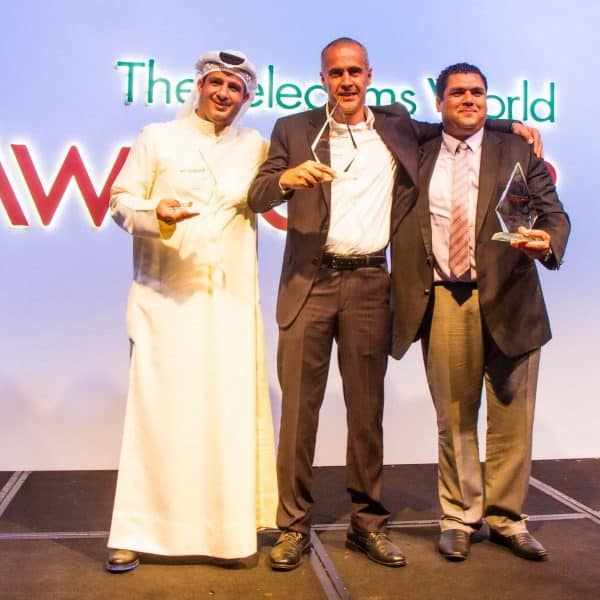 Zain Group, Jordan and KSA representatives showcase their respective awards